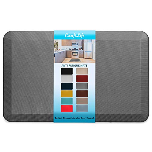 ComfiLife Anti Fatigue Floor Mat – 3/4 Inch Thick Kitchen Mats for Floor, Standing Desk Mat, Kitchen Rug – Comfort at Home, Office – Durable – Stain Resistant – Non-Slip Bottom (20" x 32", Charcoal) - color: Charcoal, size: 20" x 32"