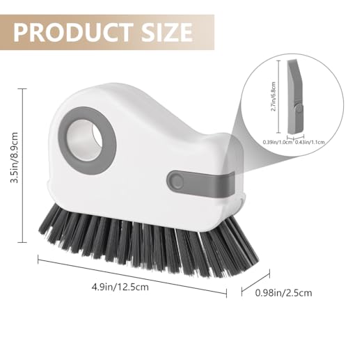 2 in 1 Groove Cleaning Brush, Window Track Cleaning Tools, Multifunction Window Track Cleaner with Hard Bristle and Hidden Scraper, Crevice Brush for Sliding Door Track, Window Seal, Sill (Max) - color: Max