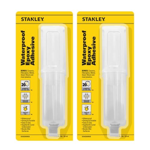 STANLEY Marine-Grade Epoxy - Underwater, Quick Cure, Weather and Temperature Resistant - 0.85 oz - 2 Pack - size: 2 Pack, style: Marine-Grade Epoxy