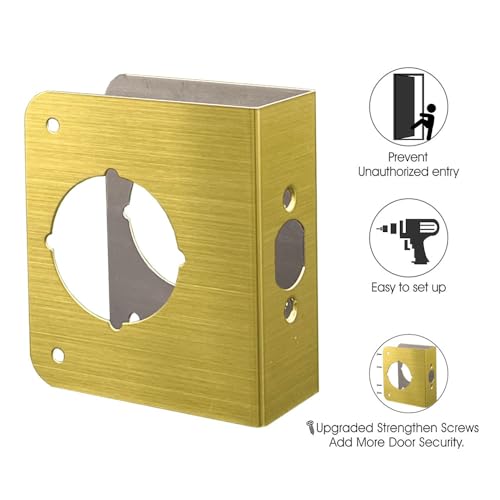 Door Guard Reinforcer 1-3/8" Thick with 2-3/8" Backset 2-1/8" Bore in Satin Brass Finish 1PC - color: K9008 Satin Brass