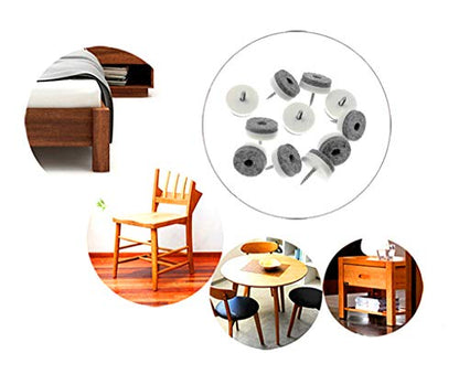 ALIMITOPIA 40pcs Screw-on Furniture Felt Pad Chair Glide Slider Hardwood Floor Protector for Wooden Leg Feet of Chair Table Furniture(Φ20mm or 0.8";White) - size: 20mm(White)