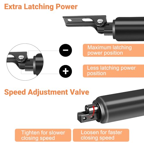 Storm Door Closer, Heavy Duty Screen Door Closers with Protector Chains Spring, Storm Door Bracket Kit Compatible with Andersen/Emco/Larson/40201 (Closer and Chain, 1 Pack(Black)) - size: 1 Pack(Black)