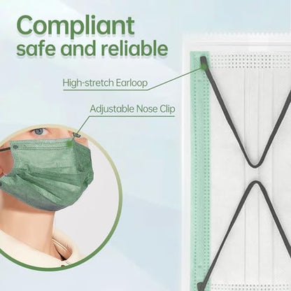 Jointown Disposable Face Mask - 3 Ply Protection Face Masks, 50 Pack Morandi - color: Morandi