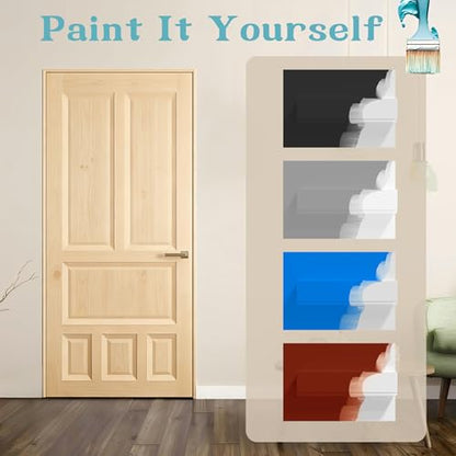 Door Jamb Frame kit with Pre-Installed Hinges & Weather Stripping, Primed Composite Door Frame Kit, Pine Wood, Assemly Required, 81.65 in x 4.57in x 1.18 in (Left Handed) - color: Pine Wood Color Left Handed