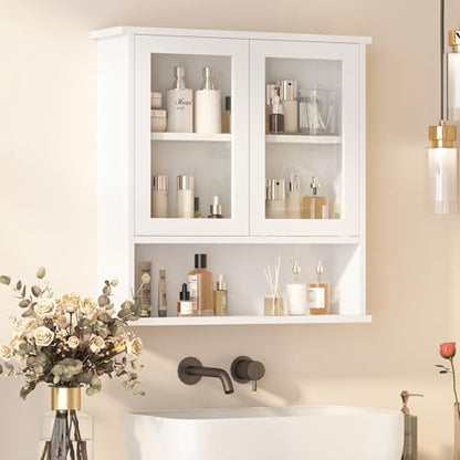 Modern Hanging Bathroom Cabinet, Sturdy Wooden Medicine Cabinet with Buffering Hinge & Anti-Scratch Door, Space-Saving Wall Mounted Over Toilet (Acrylic-Insert Panel Door) - style: Acrylic-Insert Panel Door