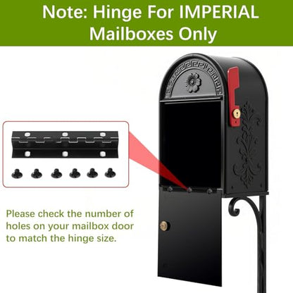 Mailbox Door Hinge Replacement Hardware for Imperial Mailbox Door,Mailbox Hinge Repair kit with Screws,2 Pack
