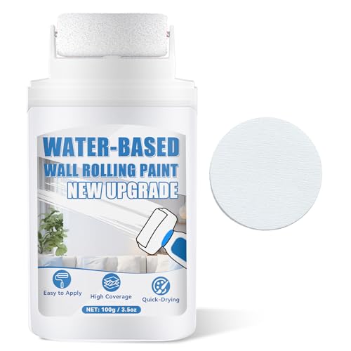 White Paint for Wall, White Touch Up Paint for Walls, All-in-One Repair Kit with Small Roller to Cover Scratches, Stains, Cracks and Marks, Fast-Drying Flat Finish for Seamless Patches (white) - color: white