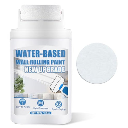 White Paint for Wall, White Touch Up Paint for Walls, All-in-One Repair Kit with Small Roller to Cover Scratches, Stains, Cracks and Marks, Fast-Drying Flat Finish for Seamless Patches (white) - color: white