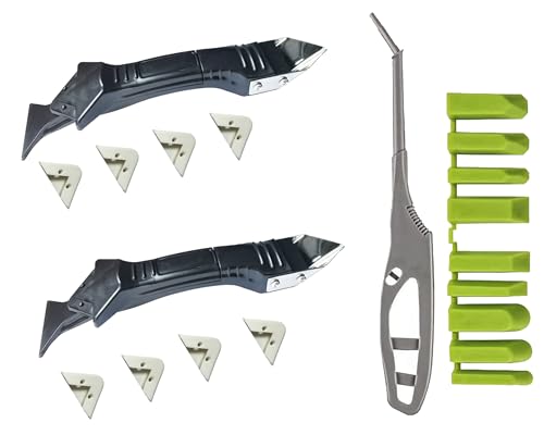 2 pieces 3-IN-1 Caulk Tool for Removal and Applicationl, Suitable for precision machining tools in bathrooms, kitchens, and other areas