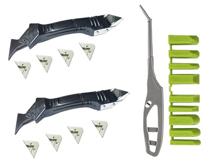 2 pieces 3-IN-1 Caulk Tool for Removal and Applicationl, Suitable for precision machining tools in bathrooms, kitchens, and other areas