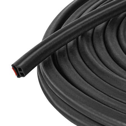 19.7FT Universal Car Weather Stripping, Self-Adhesive Door Rubber Seal Strip, Auto Engine & Window Noise Insulation (47/100" x 2/5") - size: 16.5 Feet Long