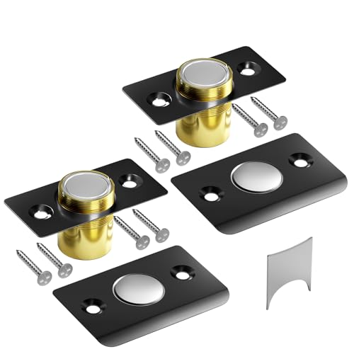 Tonitrui Silent Ball Catch, Adjustable Strong Magnet Door Catch，Using Noise Free, Replacing Door Ball Catch, with Identical Installation Dimension(2 Pack, Black) - color: Black, size: 2 Pack