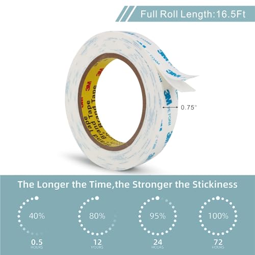 3M Double Sided Tape 0.75"×16.5Ft, No Damage Double Sided Wall Tape, Heavy Duty PE Foam Mounting Tape Removable Waterproof for Home Office Decor Crafts Arts DIY Paint Picture Poster - size: 0.75"x16.5ft