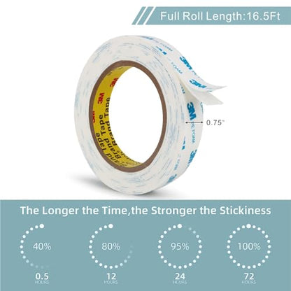 3M Double Sided Tape 0.75"×16.5Ft, No Damage Double Sided Wall Tape, Heavy Duty PE Foam Mounting Tape Removable Waterproof for Home Office Decor Crafts Arts DIY Paint Picture Poster - size: 0.75"x16.5ft