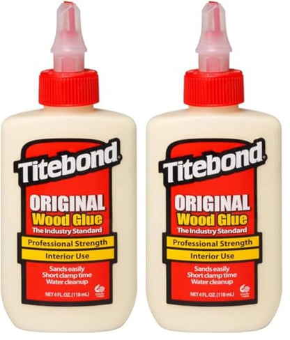 Titebond Original Wood Glue 5062, Industry Standard for Woodworking, Furniture Repair/Assembly, Construction, Home Repair or Modeling, 4 oz (Pack of 2) - size: 4 Ounce (Pack of 2)