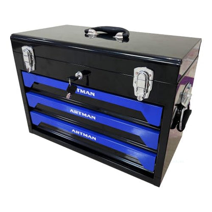 Runboll Mechanics Tool Set 339-Piece 3-Drawer Toolbox with Tools Kits Included, with pliers, ball hammer, screwdrivers, wrenches, Hex Keys, and More - color: Blue, size: Toolbox w/ Kits