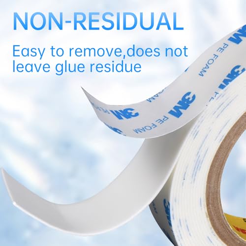 Double Sided Foam Tape Heavy Duty 1 inch x16.5Ft | PE Strong Adhesive Tape | Vibration Resistant | for Indoor/Outdoor Paint Wall Mounting Picture Hanging Poster | Damage-Free (1in/25mm x16.5Ft) - size: 0.98 in x 16.5 ft