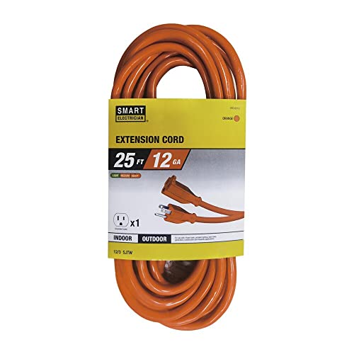 25' 12/3 Heavy-Duty Orange Outdoor Extension Cord