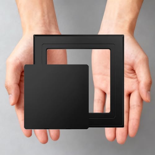 Self Adhesive Access Panel 3x3 4x4 5x5 6x6 8x8 10x10, Wall Hole Cover Plate for Drywall/Ceiling/Plumbing, Palsitc Access Door for Inspection(Black,80x80mm/3x3in) - color: Black, size: 80x80mm/3x3in