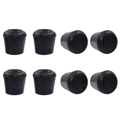 8pcs 1-1/4 Inch Round Chair Leg Tips Caps, Non-Slip Rubber Chair Leg Floor Protectors, Black Furniture Leg Caps Fit for 1.22"-1.26" (31-32mm) Diameter Round Feet - size: 1-1/4 Inch-Black