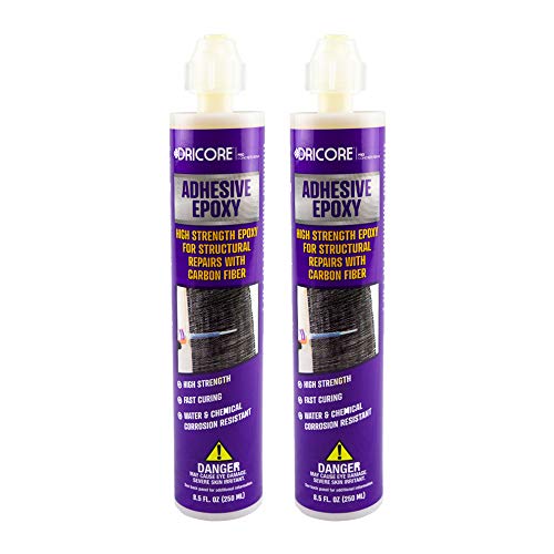 DRICORE PRO Concrete Repair Carbon Fiber Reinforcement Kit (Step Three) | Use Reinforcing Strip With Adhesive To Seal Vertical Indoor and Outdoor Cracks in Home Wall Basement Building Office Workplace