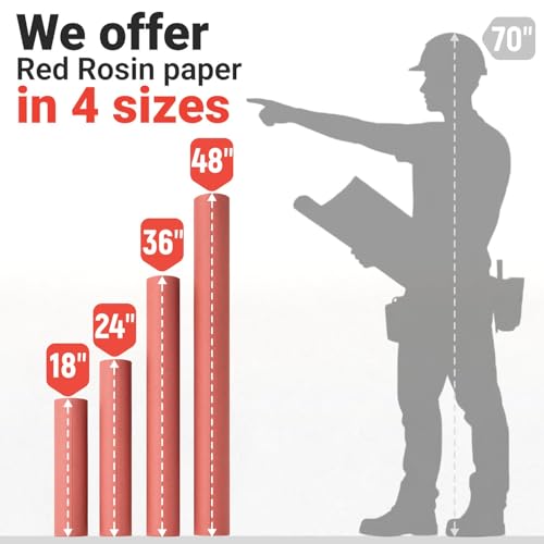 Floor Protection Paper 36" x 1992" (166’) Red Rosin Paper Roll (Pack of 4) - Made in USA Thick Heavy-Duty 7 mil Masking Paper for Surface Protection from Paint, Dust, Foot Traffic - style: 1992 sq ft (36" Pack of 4 Rolls)