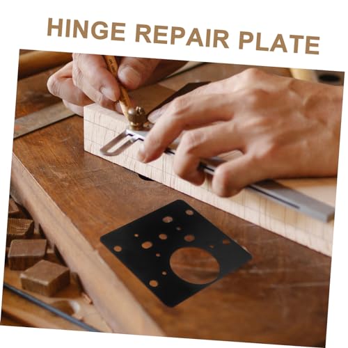 DOITOOL 2pcs Cabinet Door Hinge Repair Plate Stainless Steel Hinge Fixing Kit for