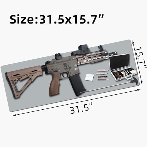 Large Gun Gleaning Mat for Pistol Rifle Shotgun, Oil-Resistant Gun Cleaning Pad, Non-Slip Waterproof Leather Workbench Mat Desk Pad for Gun Maintenance - color: Gray, style: 31.5"x15.7"