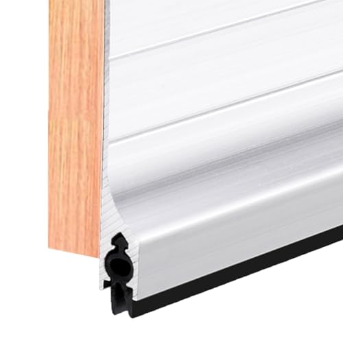 Door Metal Draft Stopper 42 inches Aluminum Mouse Blocker with Rubber Sweep Seal for Stop Under Doors Drafty Cover 1-1/8 inch Gap, 2"x42" Silver - color: Silver, size: 42inches
