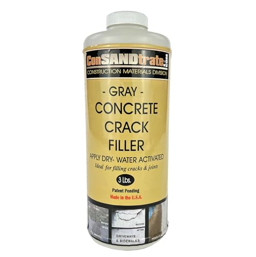 ConSandtrate Concrete Crack Filler - Gray - 3 lb. (Single Bottle) - Polymer Based Sealant for Filling in Concrete Cracks on Driveways, Walkways and Patios (Gray) - color: Gray