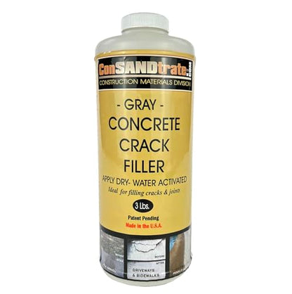 ConSandtrate Concrete Crack Filler - Gray - 3 lb. (Single Bottle) - Polymer Based Sealant for Filling in Concrete Cracks on Driveways, Walkways and Patios (Gray) - color: Gray