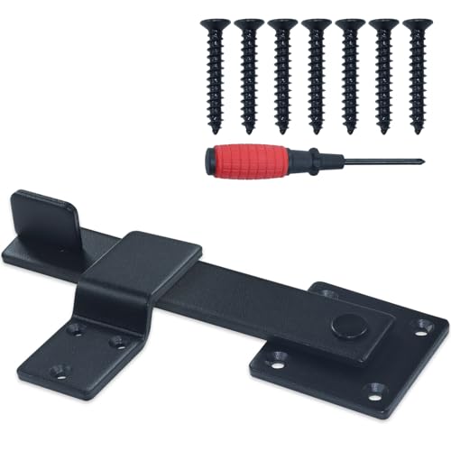 Heavy Duty Flip Fence Gate Latch Lock Set with Screwdriver for Wooden Fence Sliding Door Farm Garden Yard Orchard Ranch Carports Barn Door Lock - color: A07 Pack Heavy Duty Flip Fence Gate Latch Lock
