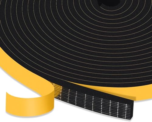 Strong Adhesive Insulation Tape, High Density Foam Weather Stripping Door Seal, Door Seal for Doors Windows, Soundproof Weatherproof Foam Seal Tape, Noise Reduction(1/2 in x 1/8 in x 16.5Ft) - size: 1/2 In x 1/8 In x 16.5Ft