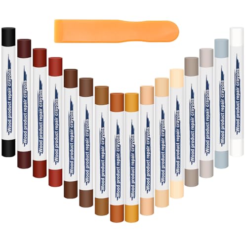 16PCS Furniture Repair Kit, Colorful Wood Filler Stick Floor Scratch Kits, Wooden Repair Wax Sticks for Repairing Scratches