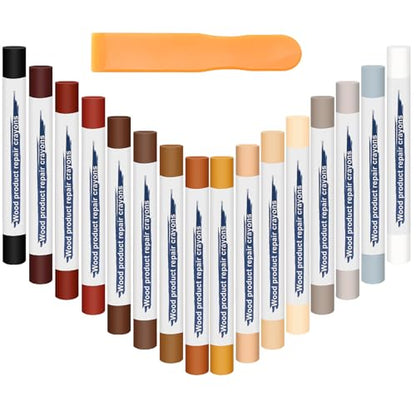 16PCS Furniture Repair Kit, Colorful Wood Filler Stick Floor Scratch Kits, Wooden Repair Wax Sticks for Repairing Scratches
