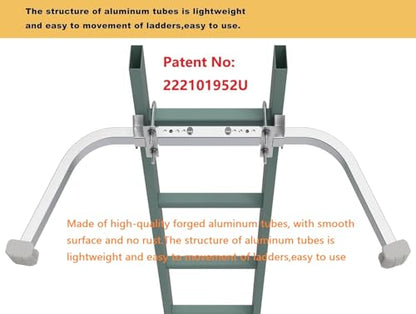 Ladder Stabilizer,Heavy Duty Aluminum Extended Ladder Accessory for Roof Gutter Guard Cleaning Tools,Ladder Stand-Off Wing Span/Wall Ladder Hooks with Non-Slip Rubber Bottom pad.(Patent) - color: Silver Gray-Aluminum