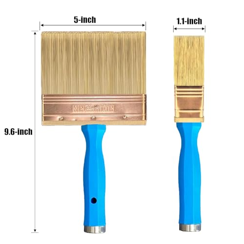 Deck Stain Brush, 5 Inch Deck Paint Brush with Threaded Handle for Extension Pole, Wide Large Brushes for Staining Wood, Fence, Walls, Lime Wash Paint Brush - color: 5 Inch
