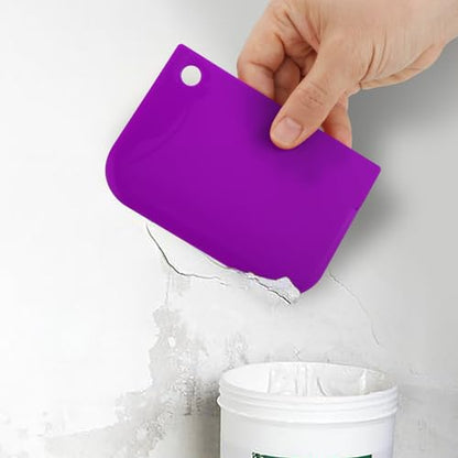 Harniruco Plastic Scraper, Three Piece Spackle Tool Set. Versatile, Can be Used for Spackle and Caulk Adhesives, Fibreglass Resins, Putty, Etc. Reusable and Portable