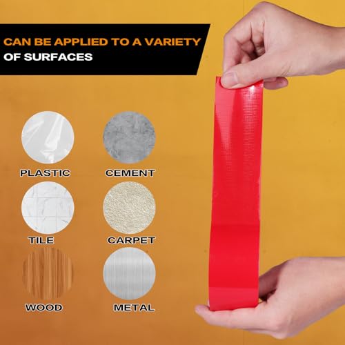 Red Duct Tape Heavy Duty, Waterproof Strong Adhesive Duct Tape for Indoor Outdoor Repairs Packaging Arts Crafts Projects, Tear by Hand 2 Inch x 20 Yards - color: Red