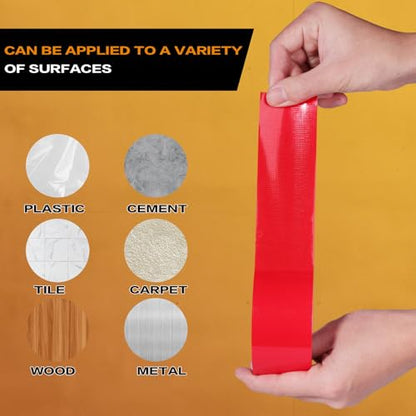 Red Duct Tape Heavy Duty, Waterproof Strong Adhesive Duct Tape for Indoor Outdoor Repairs Packaging Arts Crafts Projects, Tear by Hand 2 Inch x 20 Yards - color: Red