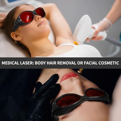 2-Pack OD6+ Laser Safety Goggles for 532nm & Blue Lasers - 180-532nm Wavelength Protection for 405nm, 445nm, 450nm, 473nm, Professional Glasses for Engraving Machines - color: Red-2pc