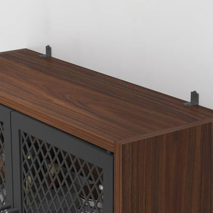 Launica Over The Toilet Storage Cabinet, Bathroom Organizer Over Toilet, Wood Metal Industrial Bathrooms Space Saver Shelf, Freestanding Bathrooms Cabinet Above Toilet with Rack, Walnut - color: Walnut