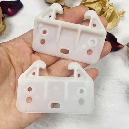 8 Pcs White Plastic Drawer Guides with 24 Screws - Drawer Rail Brackets Replacement Parts for Dresser Cabinet Closet
