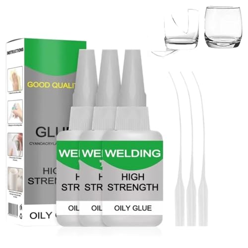 Welding High Strength Oily Glue, Instant Bonding, Upgrade Multifunctional Glue Powerful Universal Glues, Repairs for Metal, Wood, Ceramic, Leather, Glass, Metal, Plastic ect, 50G (3pcs) - color: 3pcs