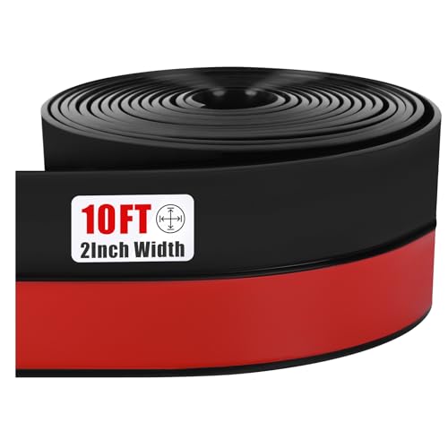 Draft Seal Tape for Doors and Windows 2 in x 10 Ft Silicone Weather Stripping Extra Thick 2mm Door Seal Strip with Strong Adhesive Draft Insulation Stopper Side Seal - Black - color: Black, size: 2 Inch x 10 Feet