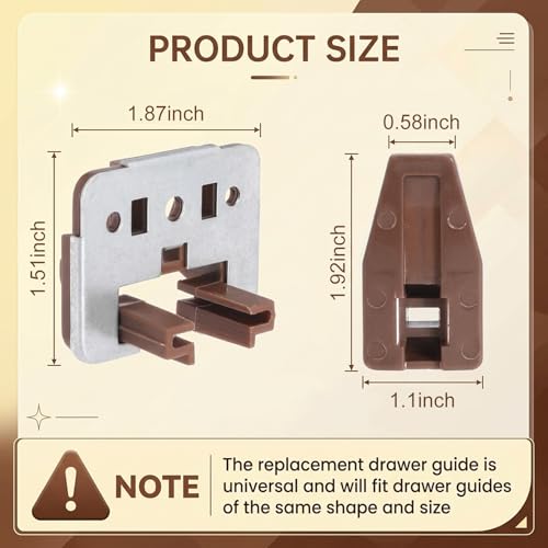 8 Set Drawer Guide Kit, Enhanced Commercial Slide Style Drawers for Kenlin Rite-Trak II 168, Vaughan Bassett, Legacy, Replacement Dresser Drawer Slides Repair Kit with Roller (10 Set Drawer Guide) - style: 10 Set Drawer Guide