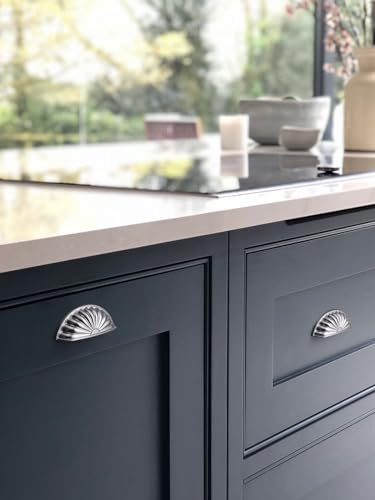 Brushed Nickel Cabinet Cup Pulls 3" Hole Center 10 Pack Silver Drawer Pulls Kitchen Hardware Cabinet Handles Dresser Handles Knobs - color: Brushed Nickel, size: 3"(76mm) Hole Center