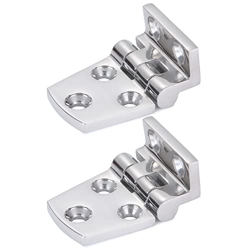 Atibin Hardware Deck Marine Hinge Boat Mirror Stainless Steel Hinge Marine Heavy Polished Hatch Boat Hinges Offset SUS316 2.12 inch x 1.51 inch 2pcs - color: 2.12 inch x 1.51 inch 2pcs