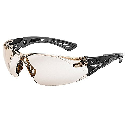 bollé Safety 40209, Rush+ Safety Glasses Platinum®, Black & Grey Frame, CSP Lenses