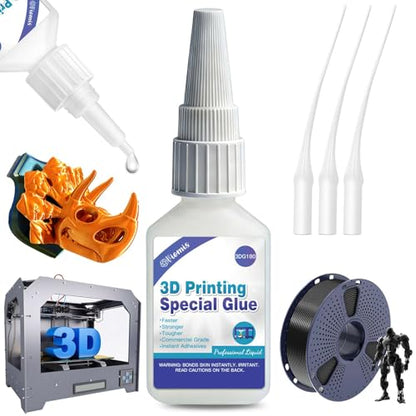 3D Printing Super Glue, Ultra-Thin Capillary Adhesive for PLA ABS PETG TPU, Professional Instant Bond for Micro Gaps & Seamless Post-Processing, Heat Resistant & Clear Finish, 30g - size: 30g*1, style: 3D Printing Glue